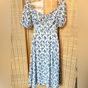 Cottagecore Floral Midi Dress